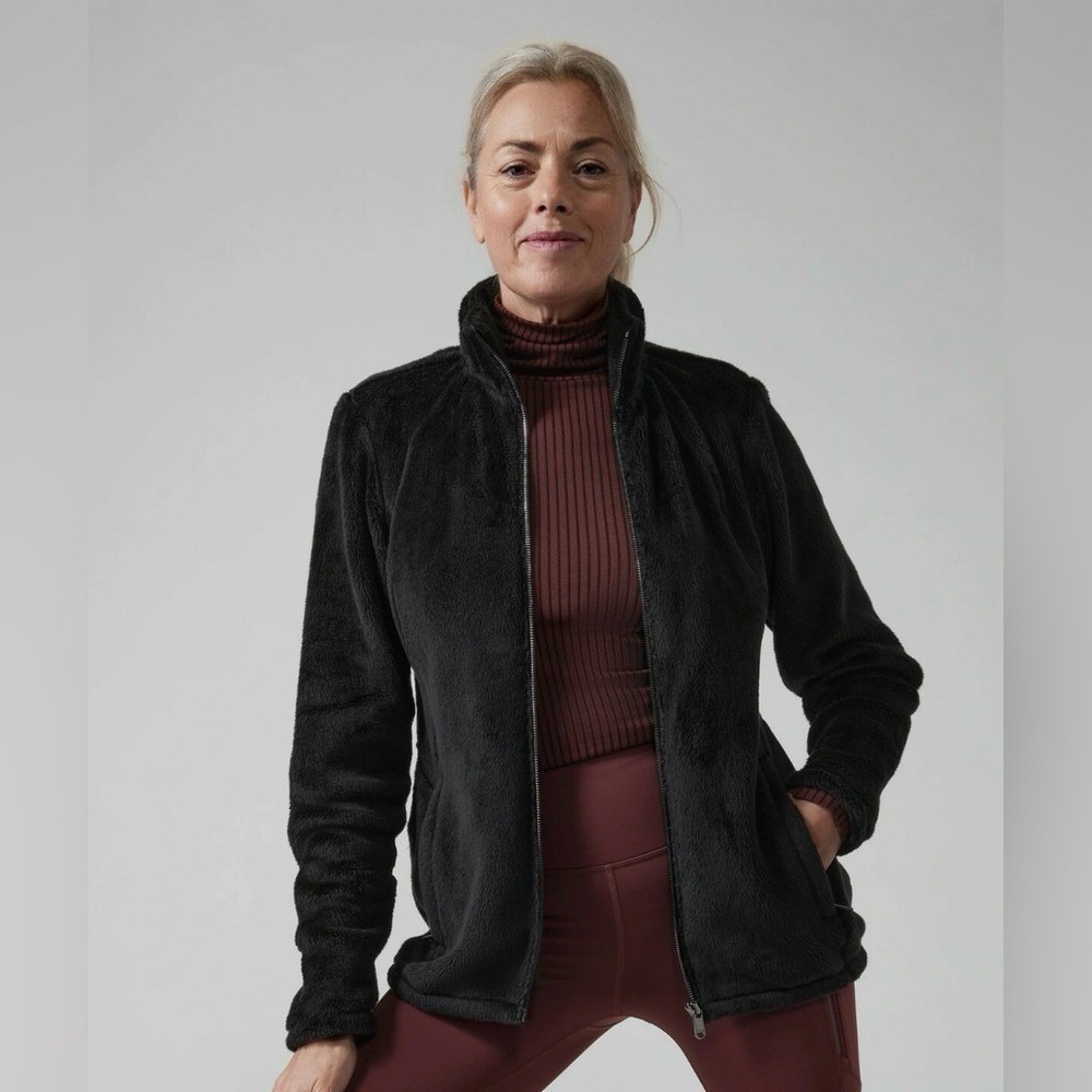 ATHLETA Double Cozy Karma‎ Recover Long Sleeve Full Zip Jacket XL Black